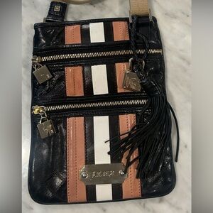L.A.M.B. EXCELLENT Black Brown Leather  Crossbody Bag GWEN STEFANI PURSE
